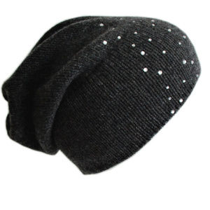 Frost Hats Rhinestones Cashmere Slouchy Hat
